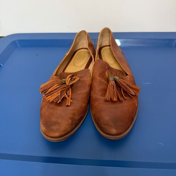 NEW Franco Sarto Hadden Leather Loafers Women’s 9 Brown Tassels Slip On NWOT - Picture 2 of 8
